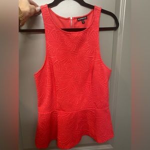 Express Peplum pink tank, size medium